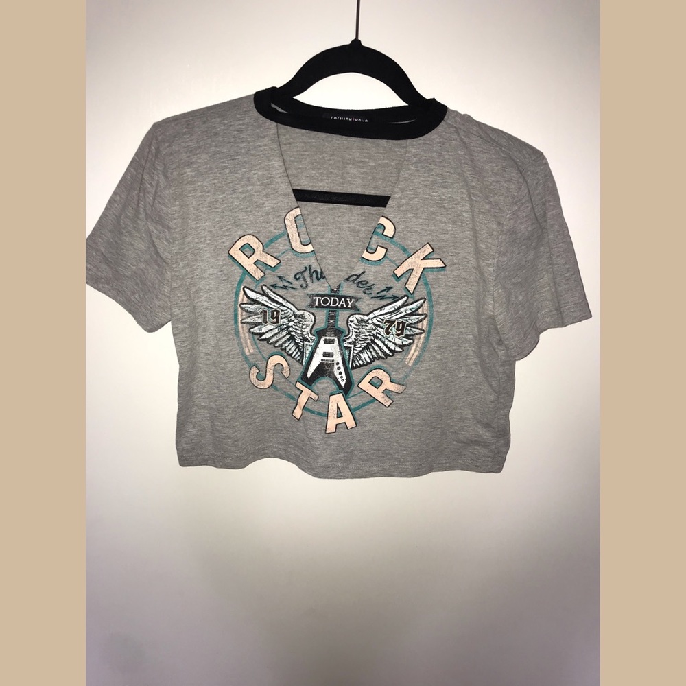 Cropped “Rockstar” Tee